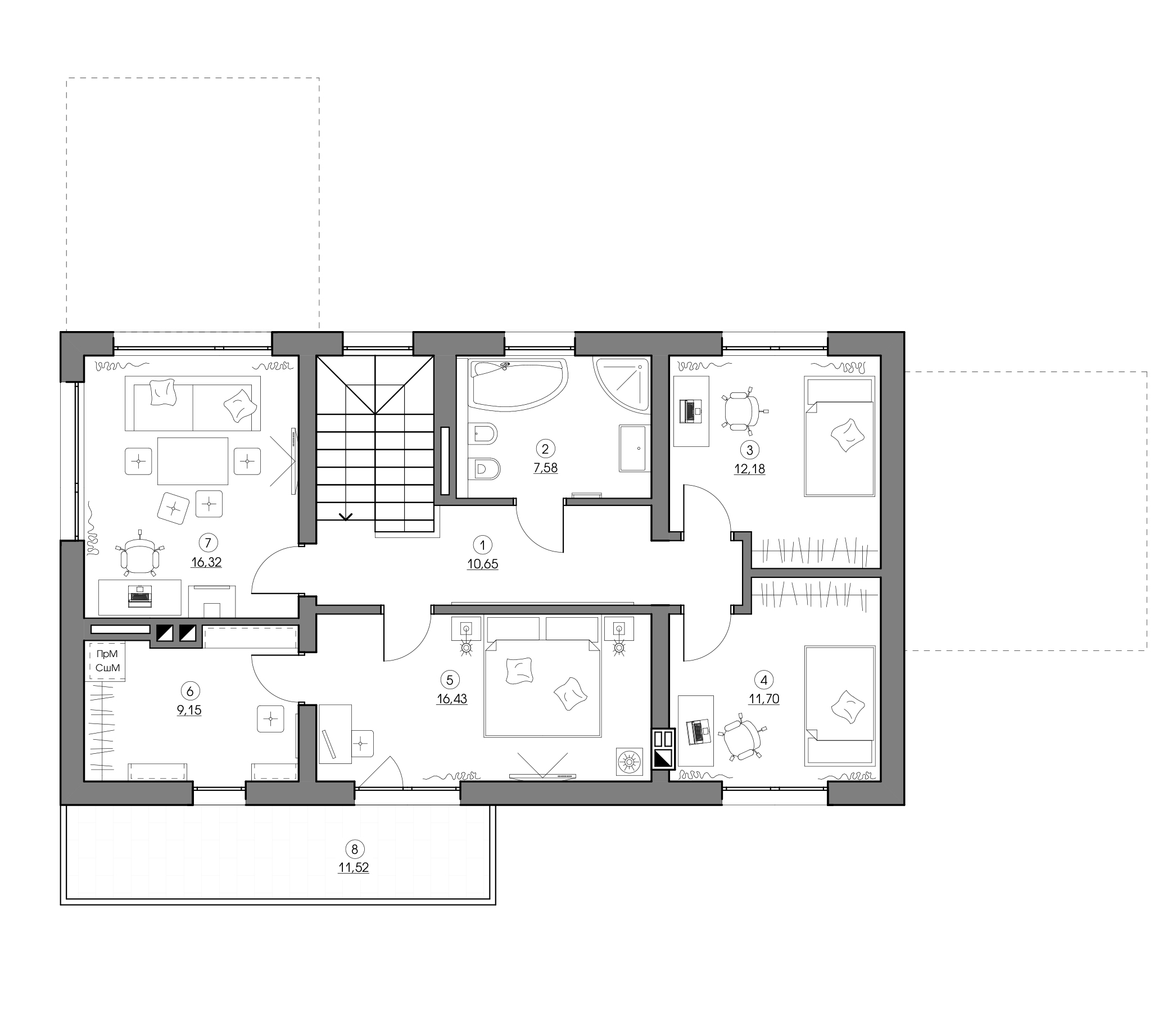 Архитектурный проект двухэтажного дома