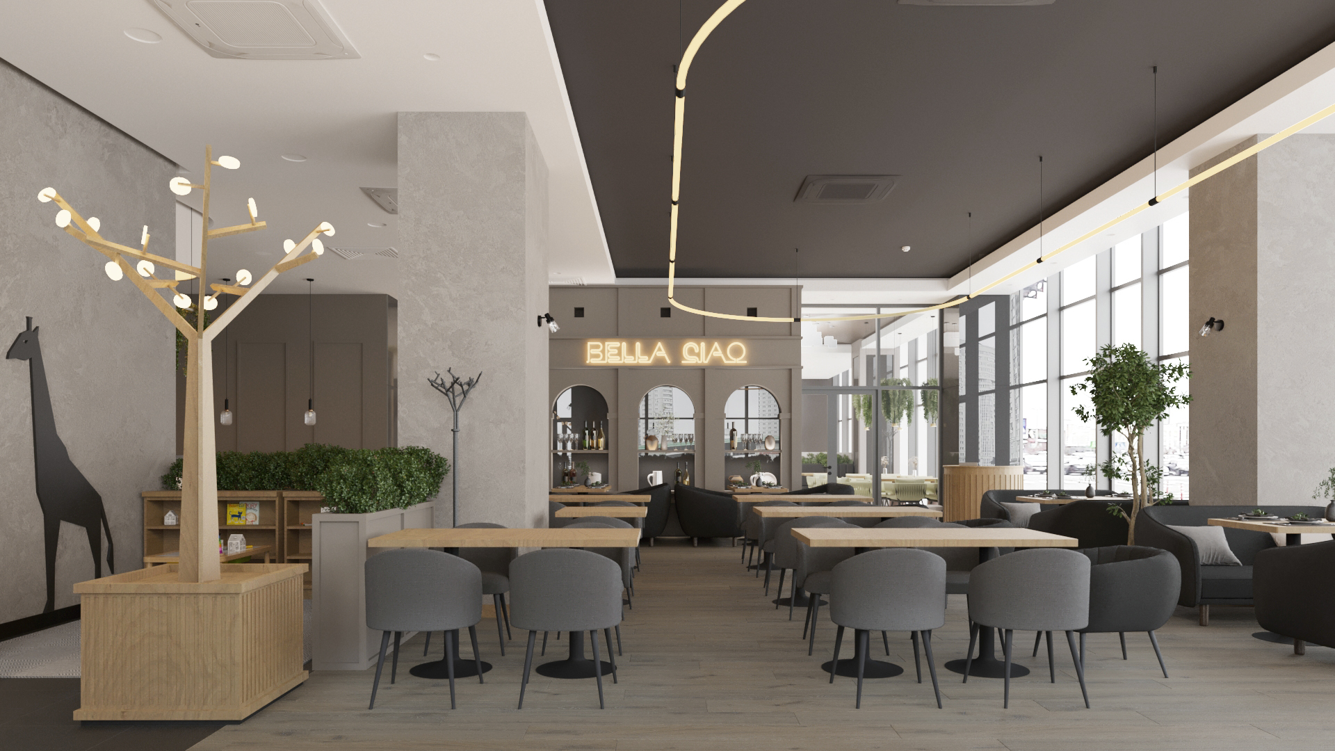 Дизайн интерьера ресторана Bella Ciao в Минске