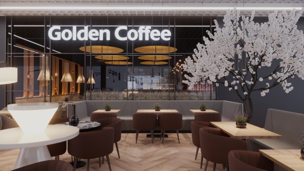 Дизайн ресторана Golden Coffee в ТЦ Dana Mall